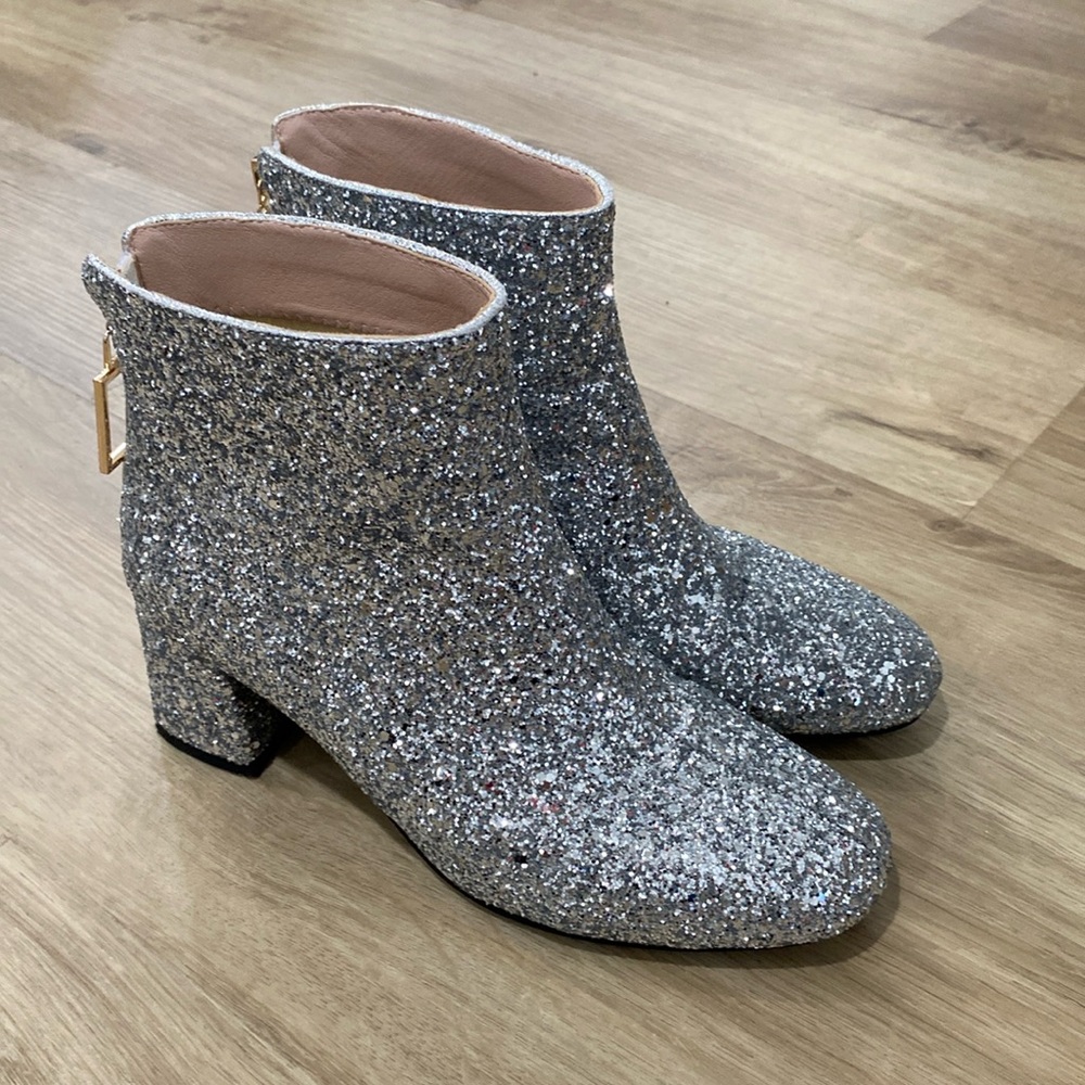 Amazon Silver Glitter Ankle Boots